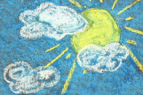 Sunshine sidewalk chalk Stock Photos