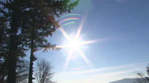 Sunshine Sky Tilt and Pan Stock Footage 34673559