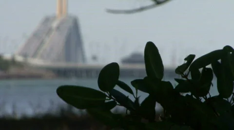 The Sunshine Skyway Bridge Stock Footage