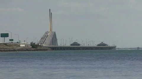The Sunshine Skyway Bridge Stock Footage