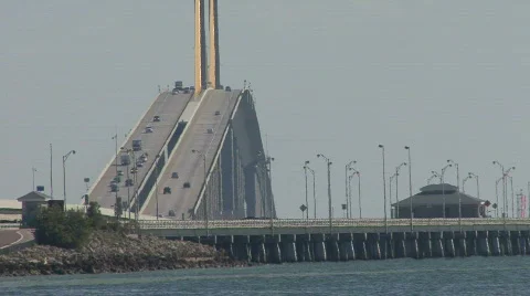 The Sunshine Skyway Bridge Stock Footage