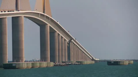 Sunshine Skyway Bridge with ship Video stock 21255659