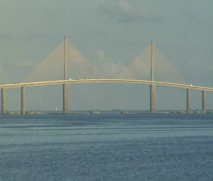 Sunshine Skyway Pull Stock Footage 286044