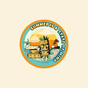 Sunshine state of mind, happy summer Illustrazione stock