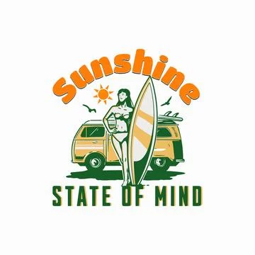 Sunshine state of mind, Happy summer Stock Illustration