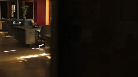 Sunshine streaming into an empty office. Stock Footage 88404904