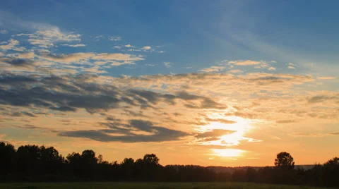 Sunshine at sunset. Time lapse. Stock Footage 47806655