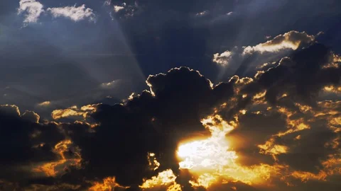 Sunshine through clouds on sky Video stock 105272931