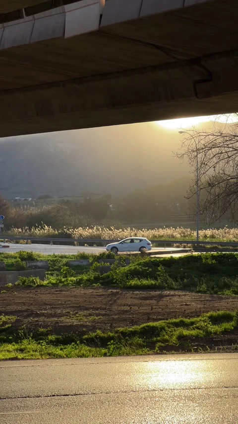 Sunshine under the bridge near Plaza Mayor in Malaga, Spain. Vertical video Stock Footage 240922012