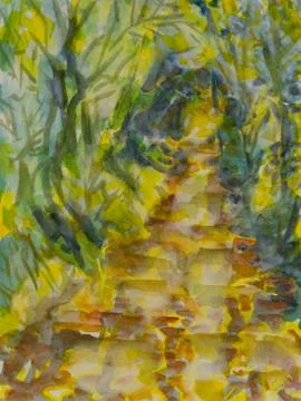 Sunshine walk Illustrazione stock