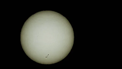 Sunspots As Seen Through A Solar Filtered Lens - Time Lapse Video stock 145827062