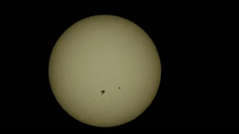 Sunspots As Seen Through A Solar Filtered Lens - Time Lapse 動画素材 145827385