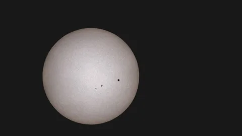 Sunspots As Seen Through A Solar Filtered Lens - Time Lapse Stock Footage 145827842