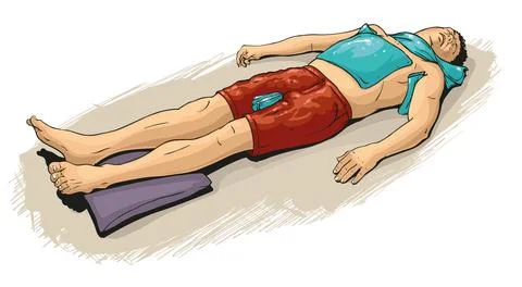 Sunstroke first aid Stock Illustration