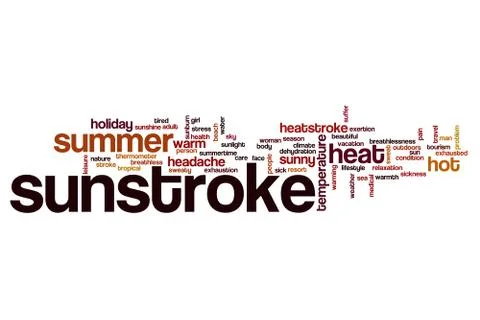 Sunstroke word cloud Stock Illustration