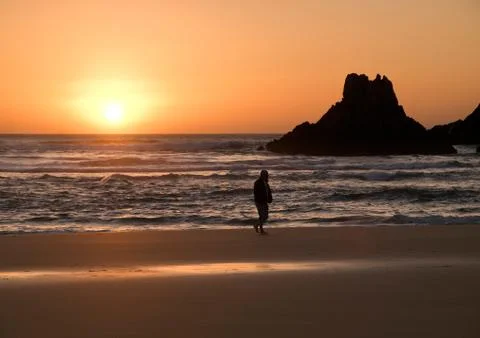Sunsuet in the beach Stock Photos