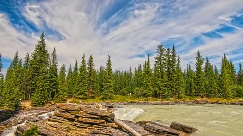 Sunwapta Falls Jasper AB Canada Time Lapse Vídeos de archivo 79549364