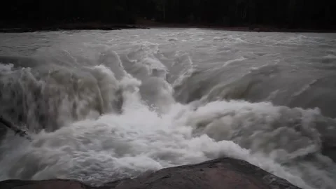 Sunwapta Falls, Jasper, Alberta, Canada Stock Footage 131367507
