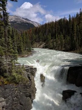 Sunwapta Falls in Jasper Stock Photos