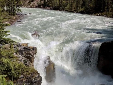 Sunwapta Falls in Jasper Stock Photos