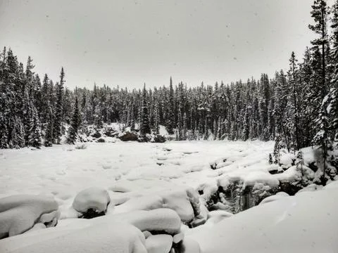 Sunwapta Falls in Winter Stock Photos