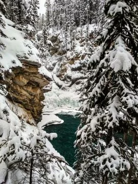Sunwapta Falls in Winter Stock Photos