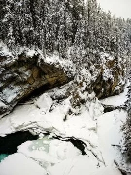Sunwapta Falls in Winter Stock Photos