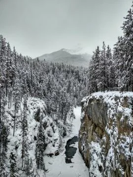 Sunwapta Falls in Winter Stock Photos