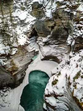 Sunwapta Falls in Winter Stock Photos