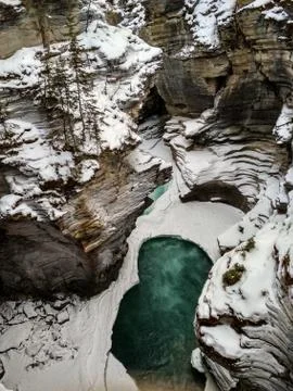 Sunwapta Falls in Winter Stock Photos