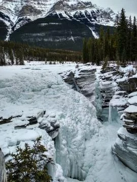 Sunwapta Falls in Winter Stock Photos