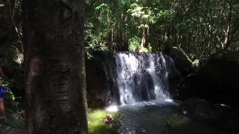 Suoi Tranh Waterfall in Phu Quoc, Vietnam Stock Footage 130708145