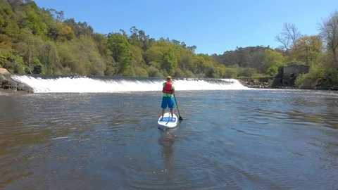 Sup and paddle Stock Footage 105872146