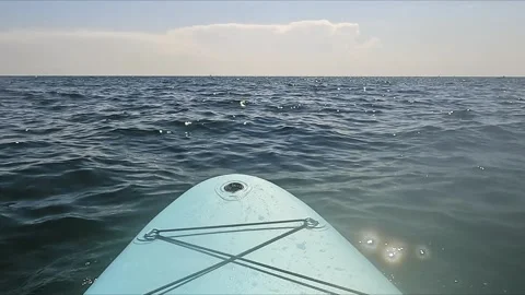 SUP on the Blue Sea During Summer Видео 344404427