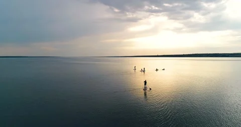 Sup boarding Stock Footage 136386318