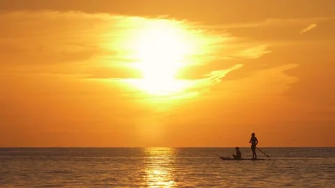 Sup boards on the sea Stock Footage 256089027