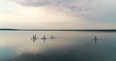 Sup boards in summer Stock Footage 136386327