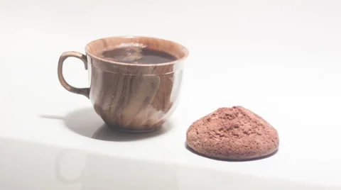 Сup of coffee and oatmeal cookies Stock Footage 59665152