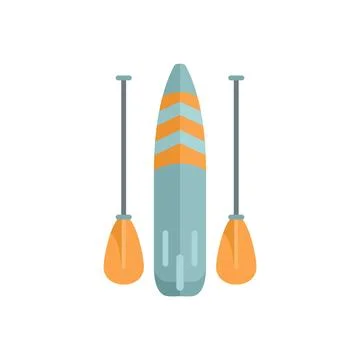 Sup paddleboard icon flat vector. Paddle board Stock Illustration