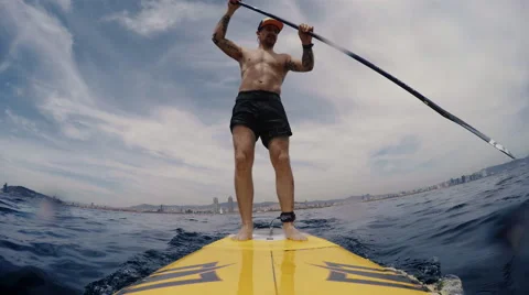 SUP paddling activity concept Video stock 64341650