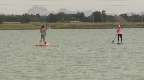 SUP STAND UP PADDLE BOARDING Stock Footage 40649357