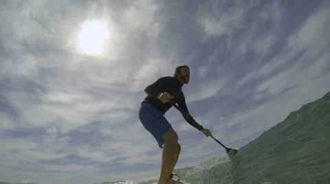 SUP stand up paddle boarding HD Video stock 41819269
