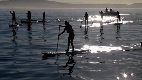 SUP Stand Up Paddle Stock Footage 84753955