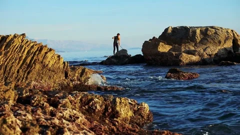 SUP Stand up paddling Stock Footage 151057602