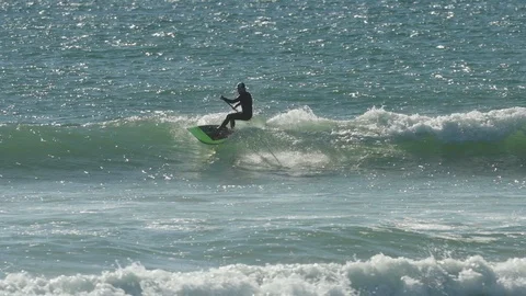 Sup surfing in slow-motion 스톡 동영상 88284797
