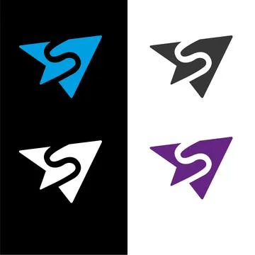 Supar high speed logo design modern speed logo with air plane s letter icon Stock Illustration