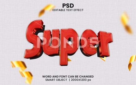 Super 3d Text Effect Editable PSD PSD Template