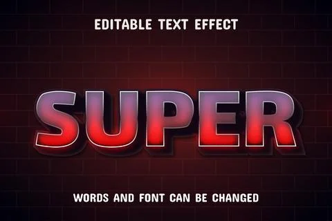 Super 3d text effect Stock Illustration