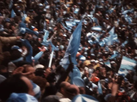 SUPER 8 - atmosphere during the game World Cup final - Buenos Aires - 1978 Stock Footage 226452394