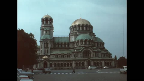 SUPER 8 - BULGARIA - St Alexander Nevsky Cathedral - Sofia - 1977 Stock Footage